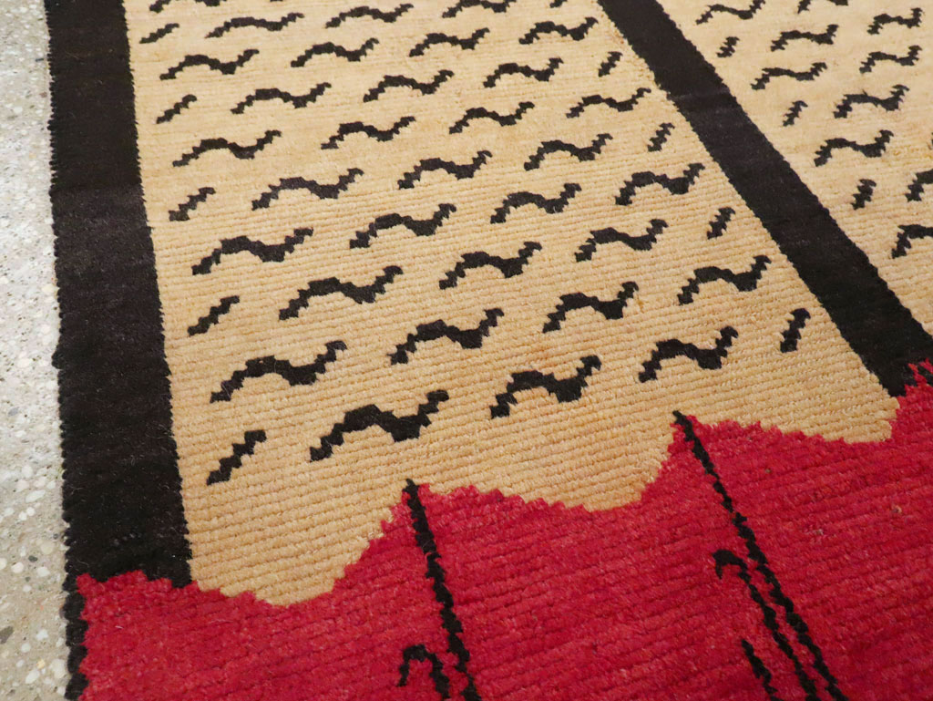 Vintage Tibetan Throw Rug, No.29106 - Staging