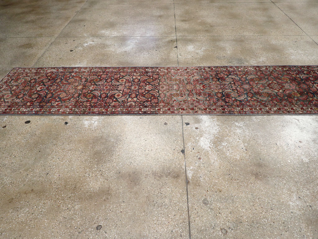 Antique Persian Malayer Long Runner, No.29109 - Staging