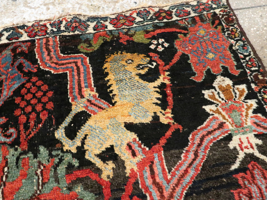 Antique Persian Bidjar Wagireh Rug, No.29112 - Staging