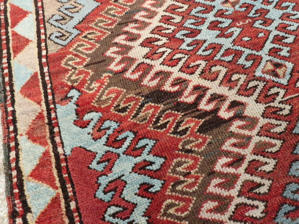 Antique Caucasian Kazak Throw Rug, No.29115 - Staging