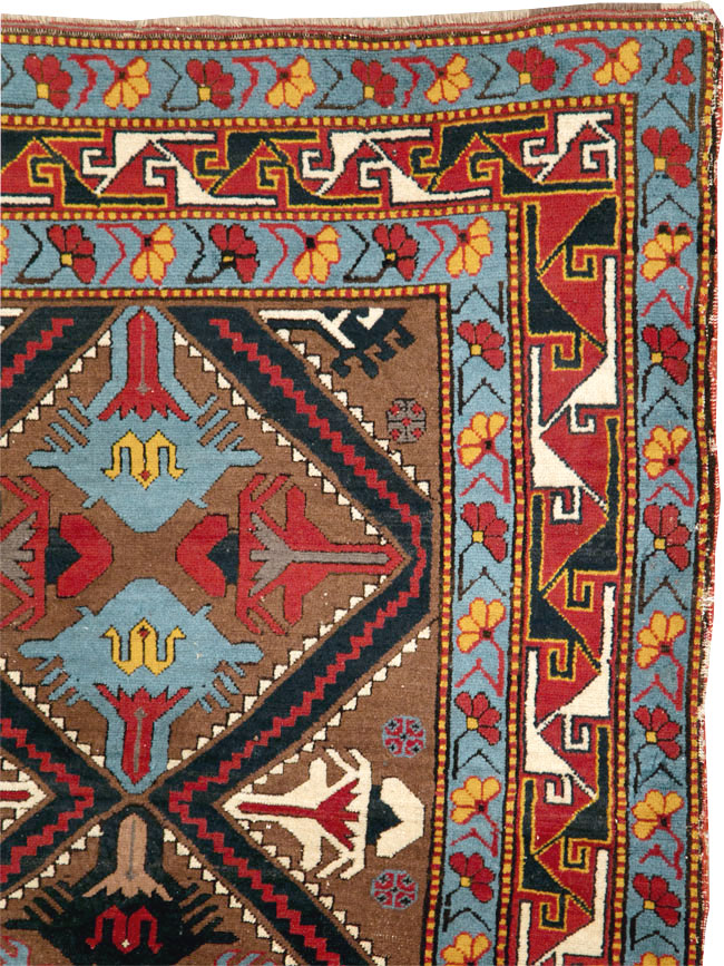 Antique Caucasian Throw Rug, No.29116 - Staging