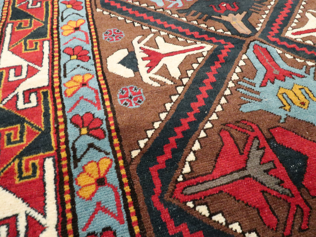 Antique Caucasian Throw Rug, No.29116 - Staging