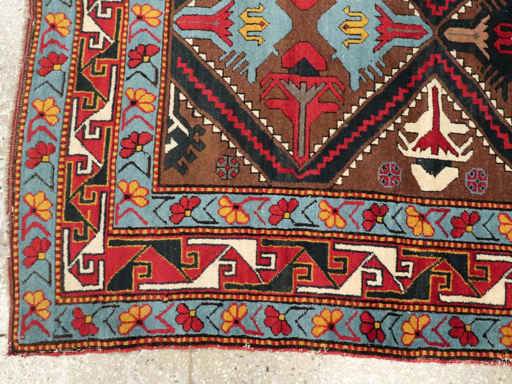 Antique Caucasian Throw Rug, No.29116 - Staging
