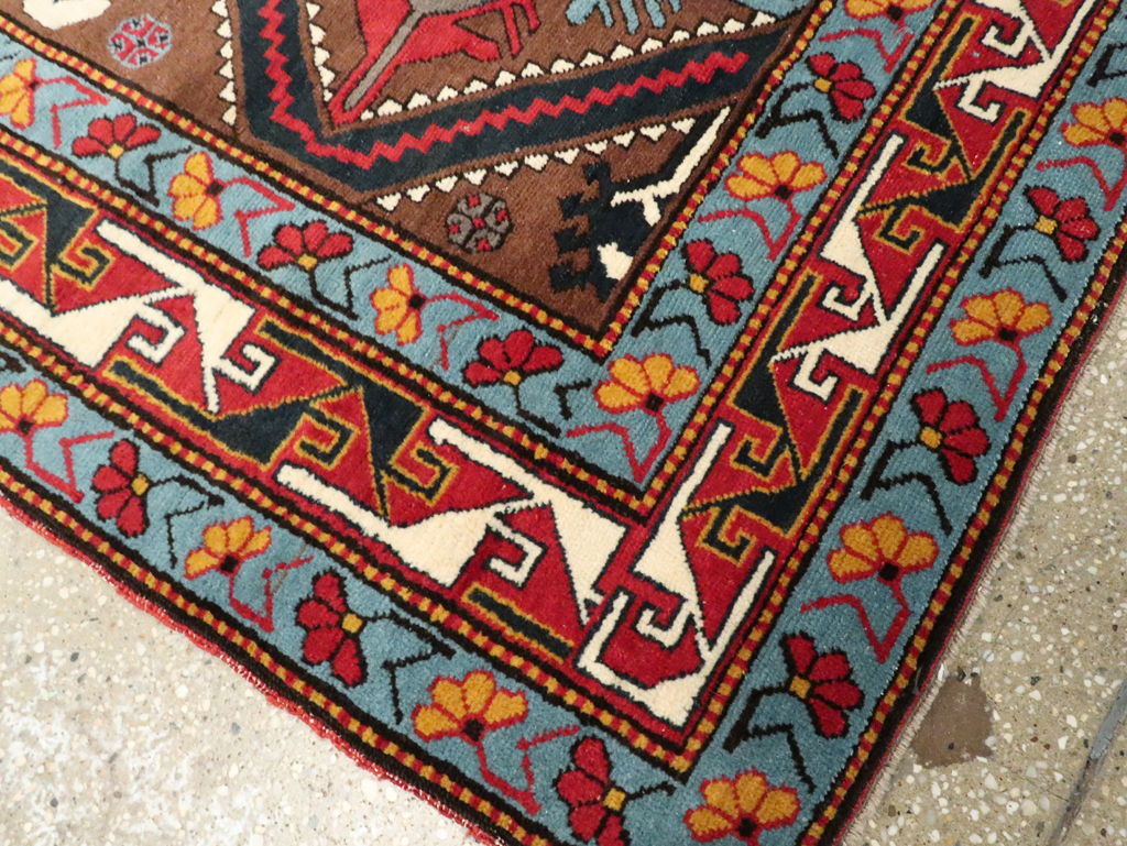 Antique Caucasian Throw Rug, No.29116 - Staging