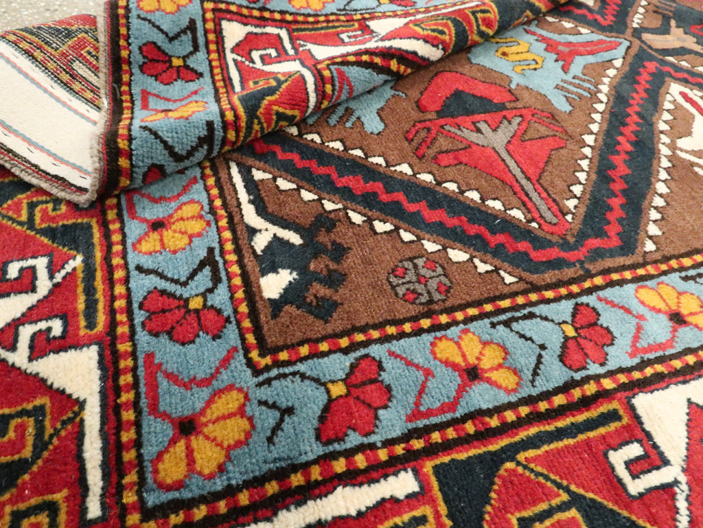 Antique Caucasian Throw Rug, No.29116 - Staging