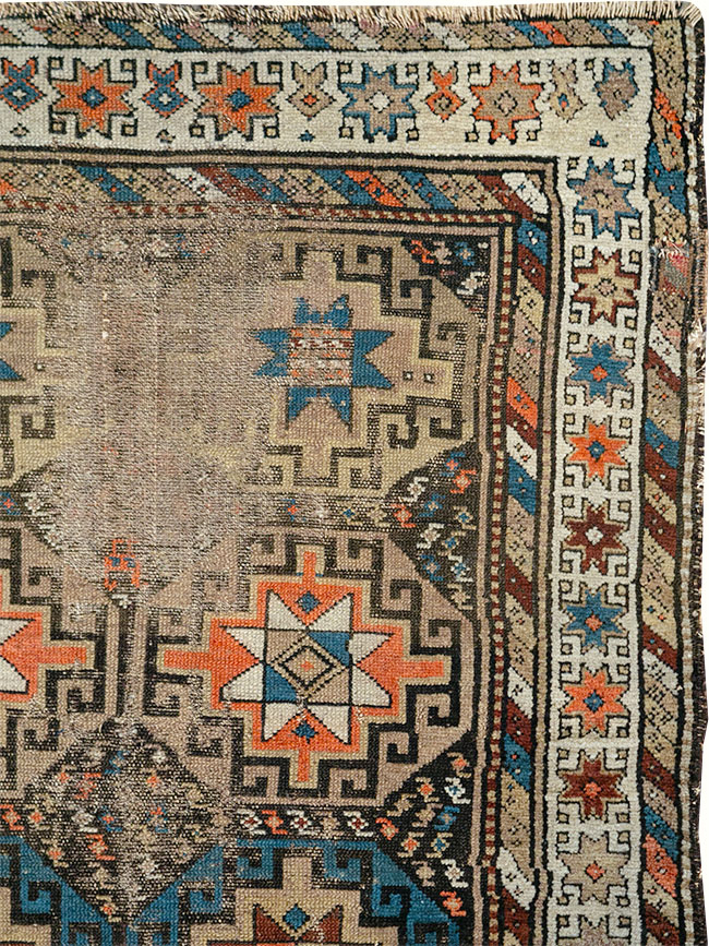 Antique Caucasian Kazak Runner, No.29117 - Staging