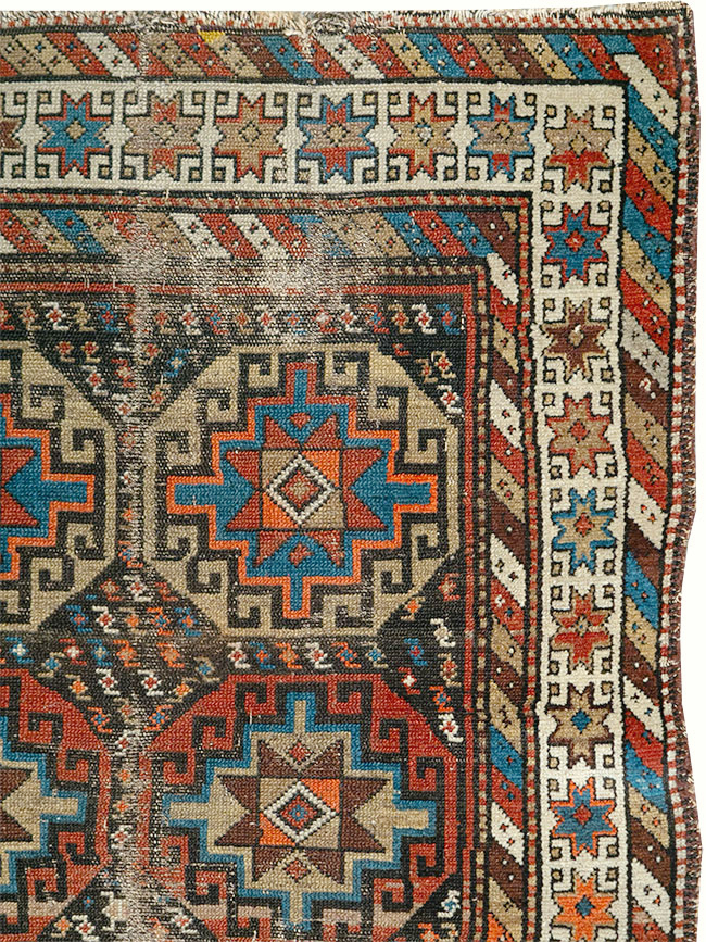 Antique Caucasian Kazak Runner, No.29117 - Staging