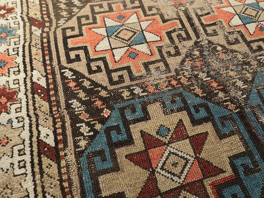 Antique Caucasian Kazak Runner, No.29117 - Staging