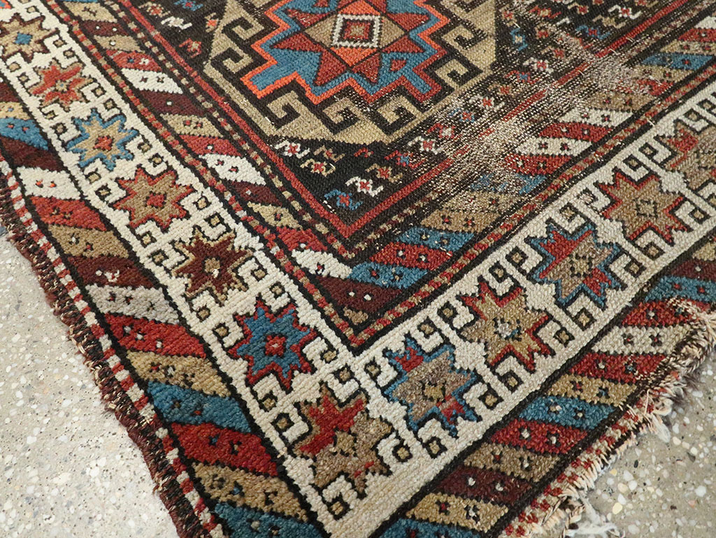 Antique Caucasian Kazak Runner, No.29117 - Staging