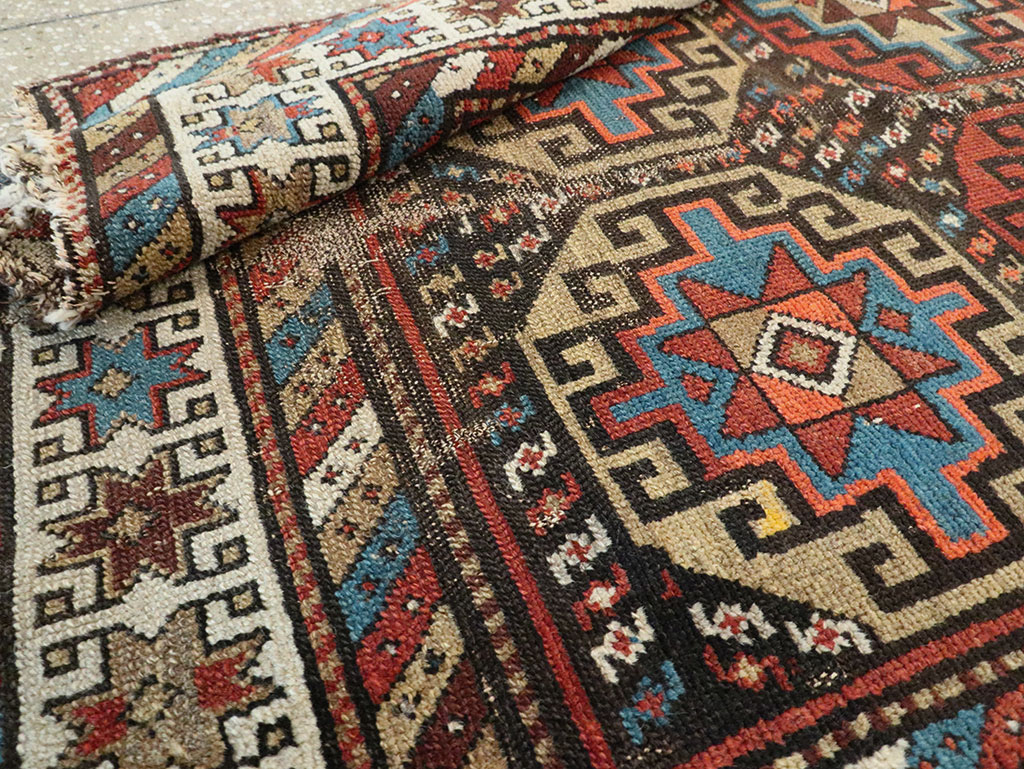 Antique Caucasian Kazak Runner, No.29117 - Staging