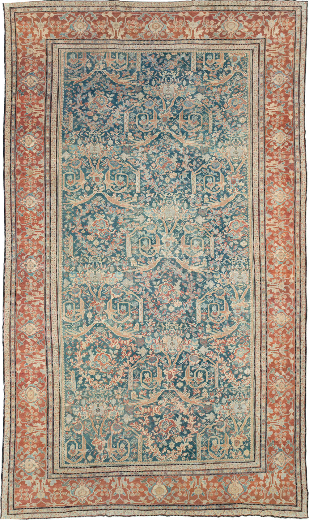 Antique Persian Mahal Oversize Carpet, No.29120 - Staging