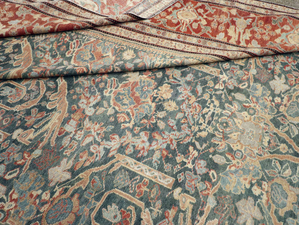 Antique Persian Mahal Oversize Carpet, No.29120 - Staging