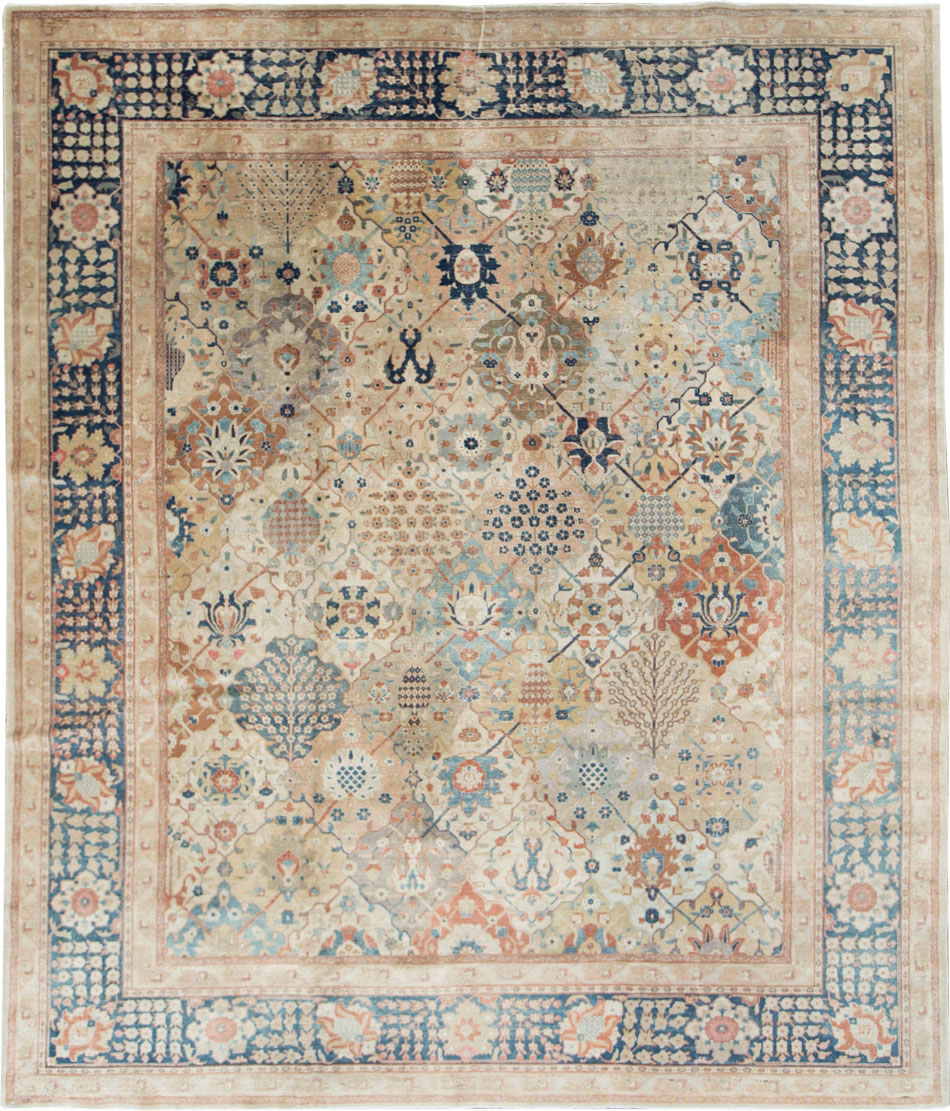 Antique Persian Tabriz Room Size Carpet, No.29122 - Staging