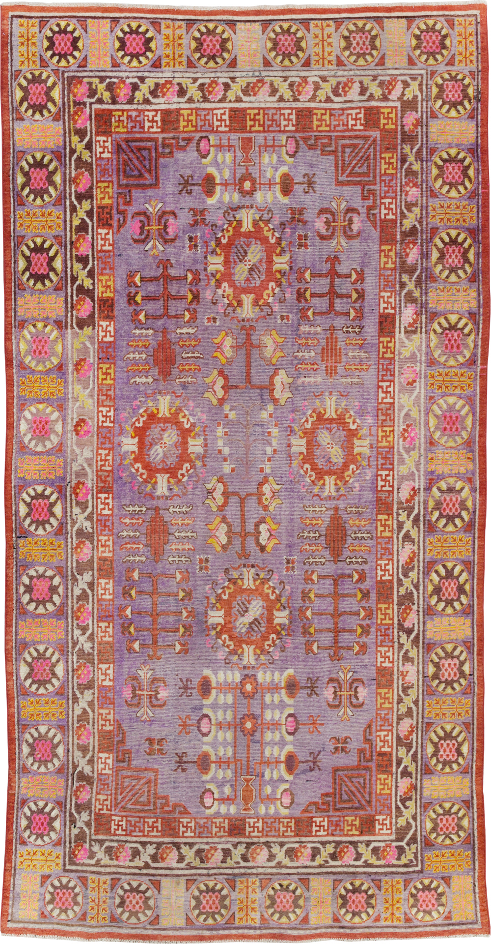 Antique East Turkestan Khotan Gallery Carpet, No.29125 - Staging
