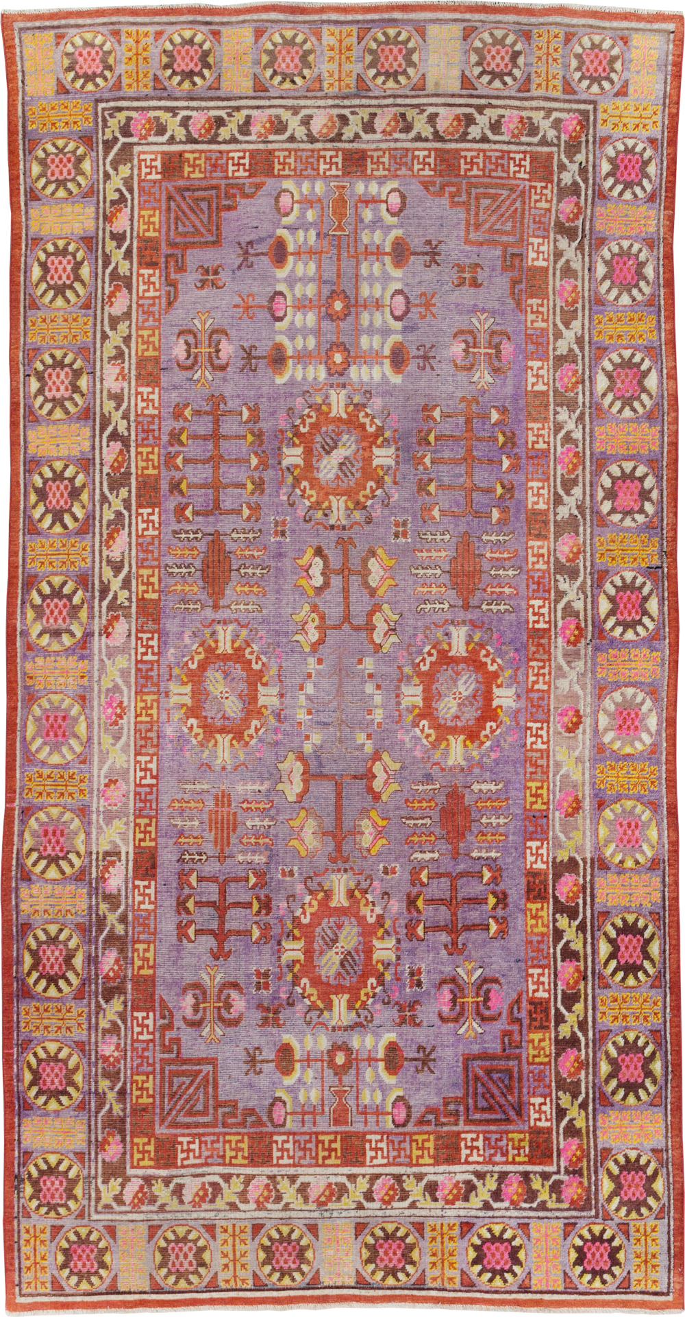 Antique East Turkestan Khotan Gallery Carpet, No.29125 - Staging