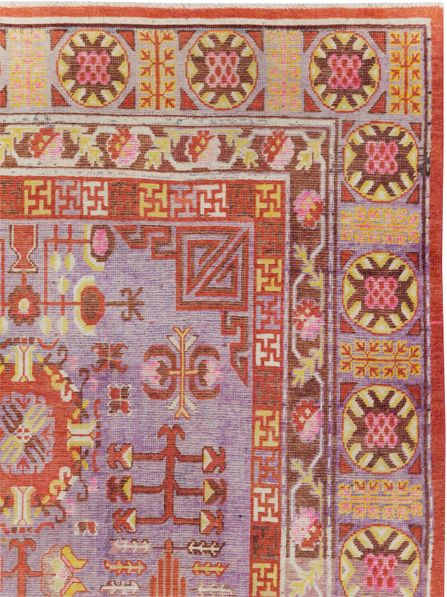 Antique East Turkestan Khotan Gallery Carpet, No.29125 - Staging