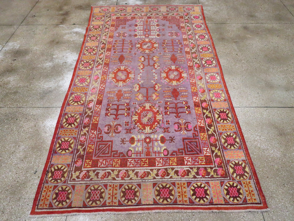 Antique East Turkestan Khotan Gallery Carpet, No.29125 - Staging