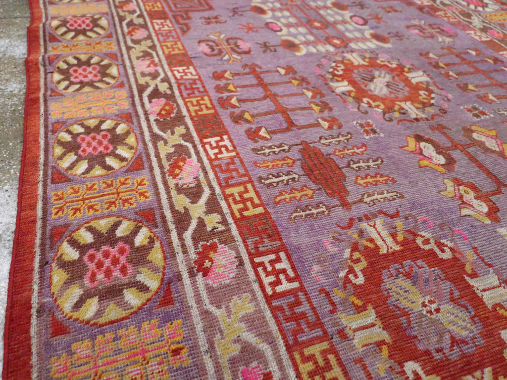 Antique East Turkestan Khotan Gallery Carpet, No.29125 - Staging