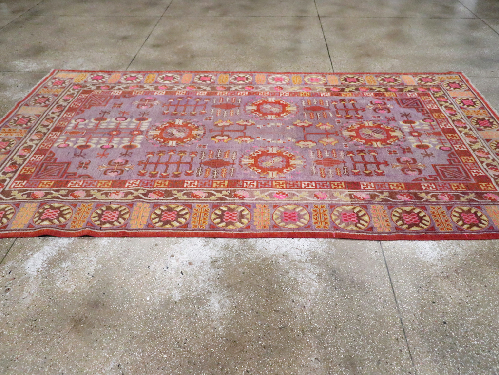 Antique East Turkestan Khotan Gallery Carpet, No.29125 - Staging