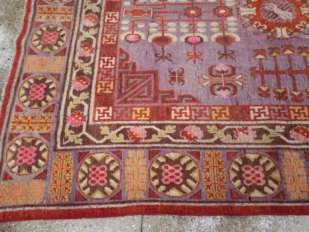 Antique East Turkestan Khotan Gallery Carpet, No.29125 - Staging