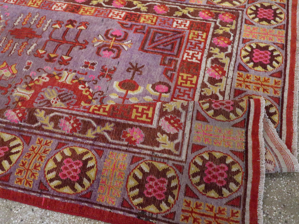 Antique East Turkestan Khotan Gallery Carpet, No.29125 - Staging