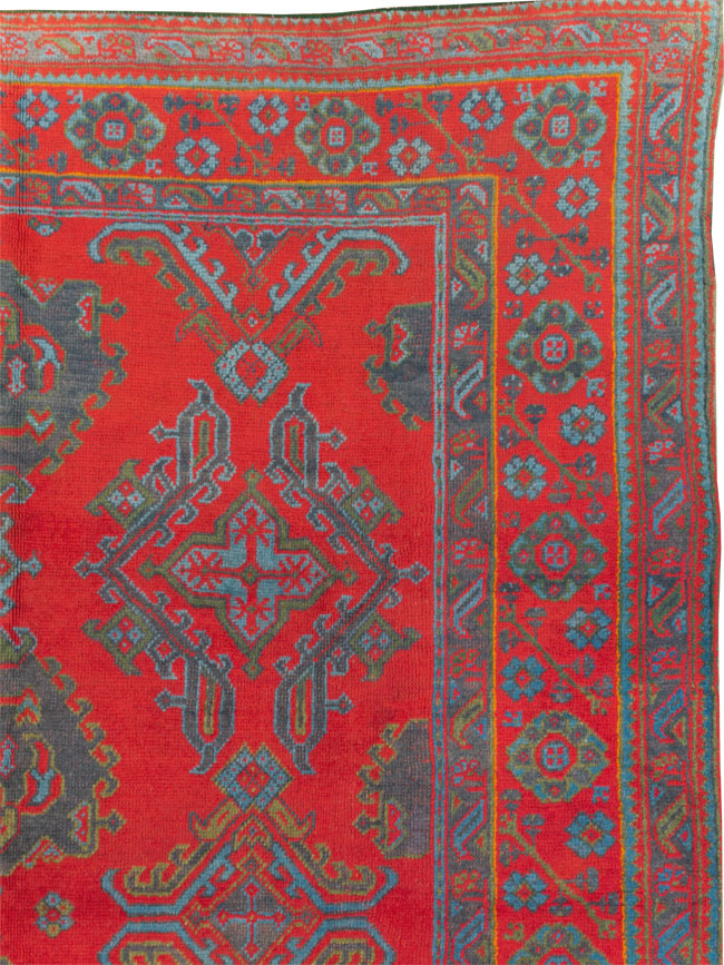 Antique Oushak Carpet, No.29128 - Staging
