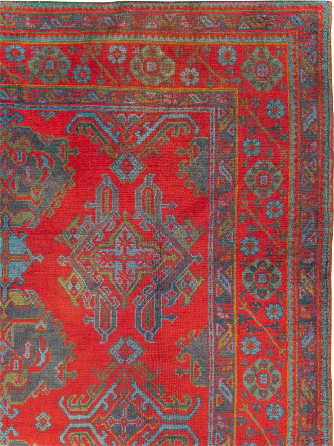 Antique Oushak Carpet, No.29128 - Staging