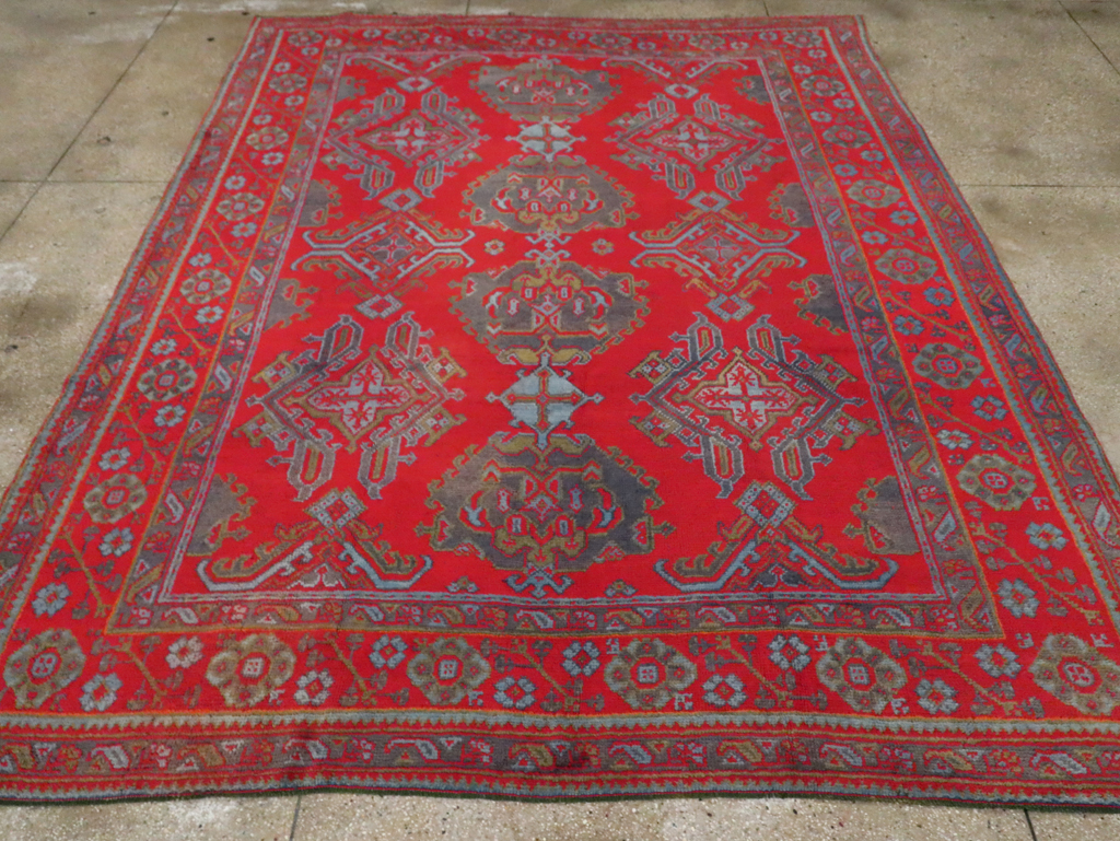 Antique Oushak Carpet, No.29128 - Staging