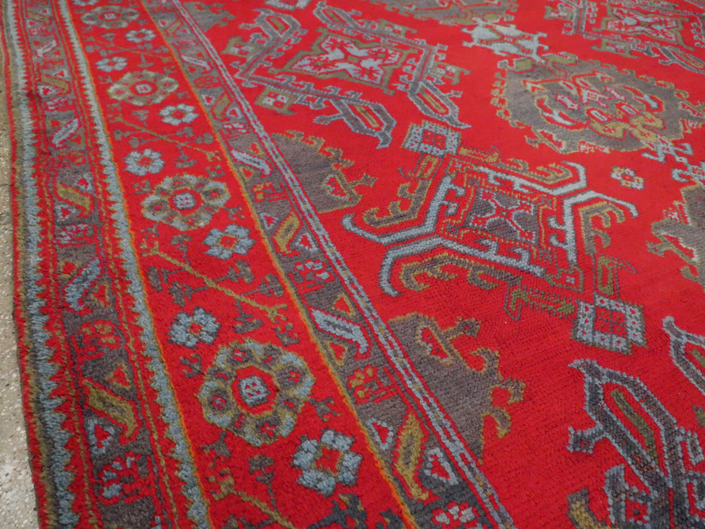 Antique Oushak Carpet, No.29128 - Staging