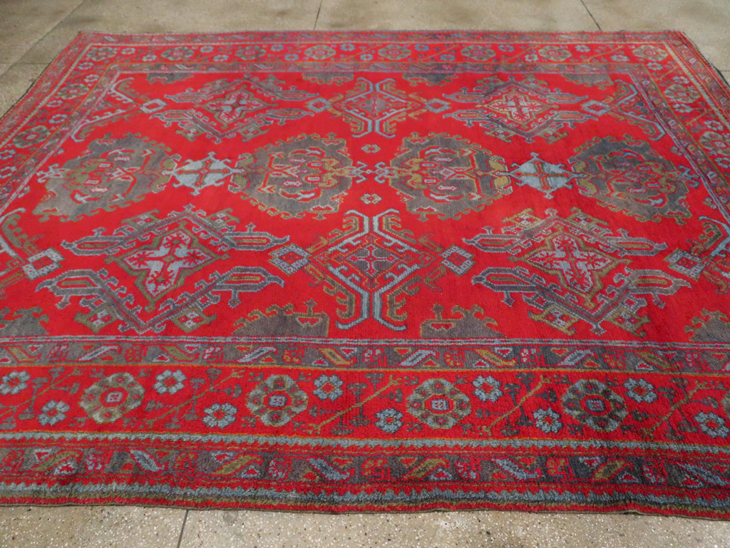 Antique Oushak Carpet, No.29128 - Staging