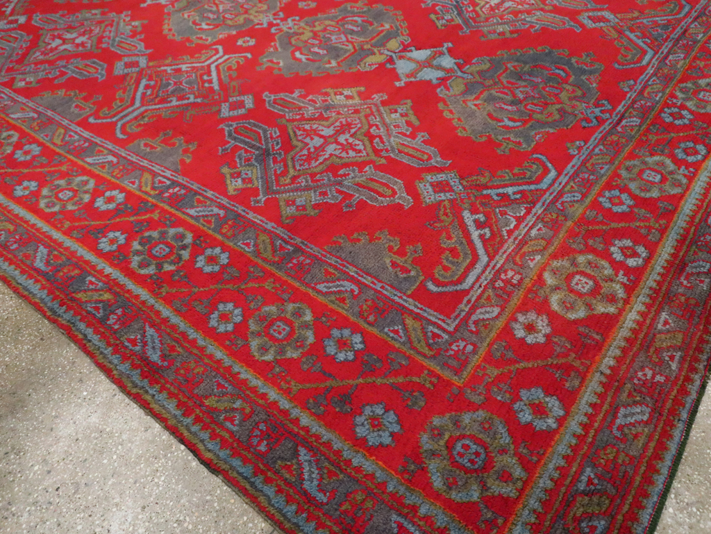 Antique Oushak Carpet, No.29128 - Staging