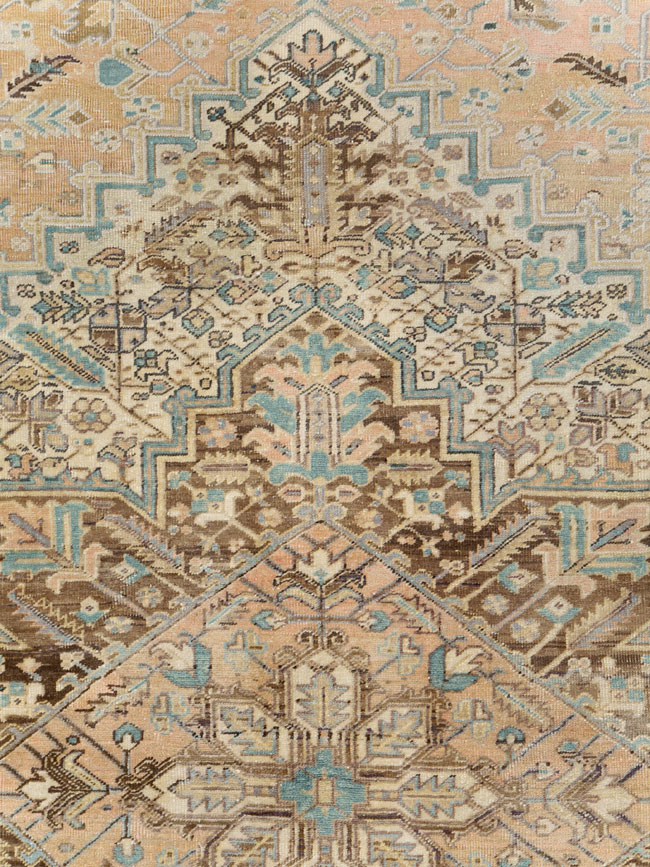 Antique Persian Heriz Square Carpet, No.29132 - Staging