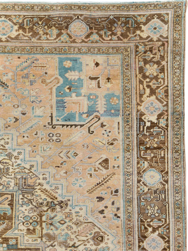 Antique Persian Heriz Square Carpet, No.29132 - Staging