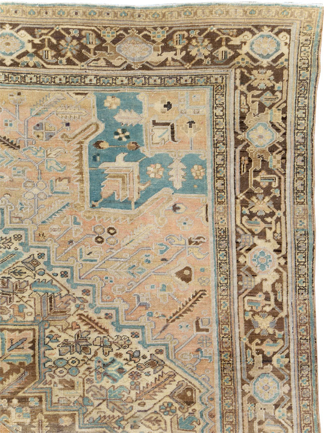 Antique Persian Heriz Square Carpet, No.29132 - Staging