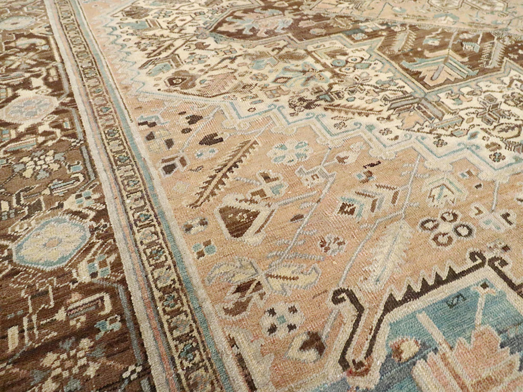 Antique Persian Heriz Square Carpet, No.29132 - Staging