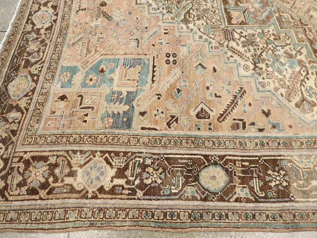 Antique Persian Heriz Square Carpet, No.29132 - Staging