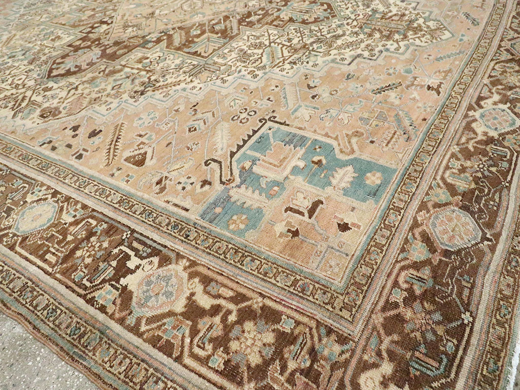Antique Persian Heriz Square Carpet, No.29132 - Staging