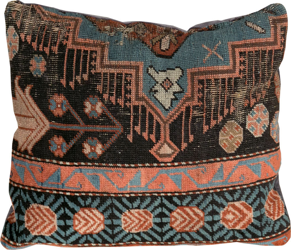 Antique Caucasian Kazak Pillow, No.29137 - Staging
