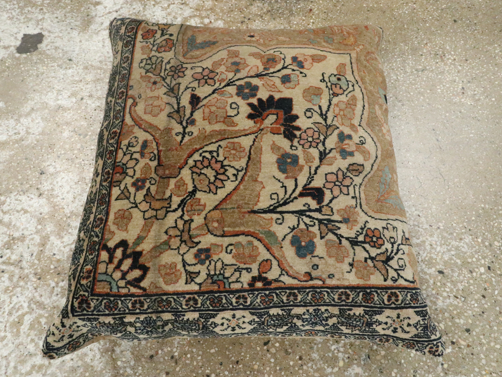 Antique Persian Tabriz Haji Jalili Pillow, No.29139 - Staging