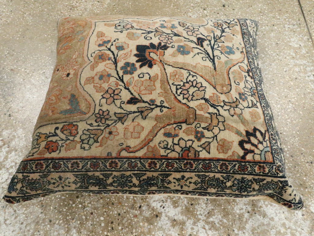 Antique Persian Tabriz Haji Jalili Pillow, No.29139 - Staging