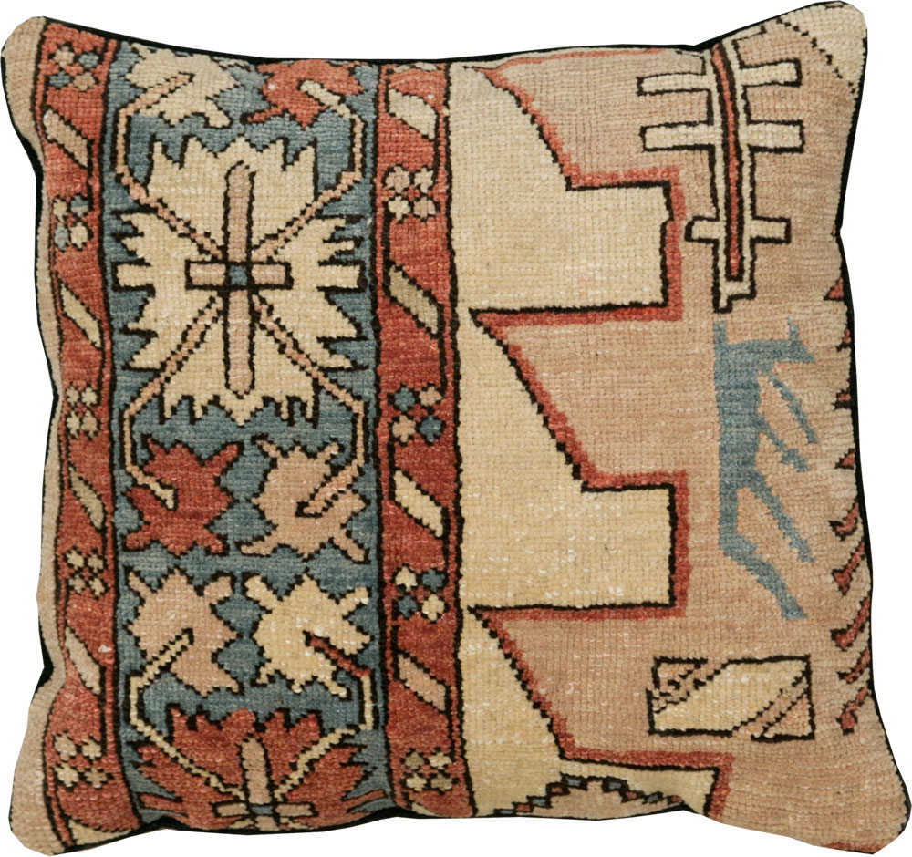 Antique Persian Serapi Square Pillow, No.29140 - Staging