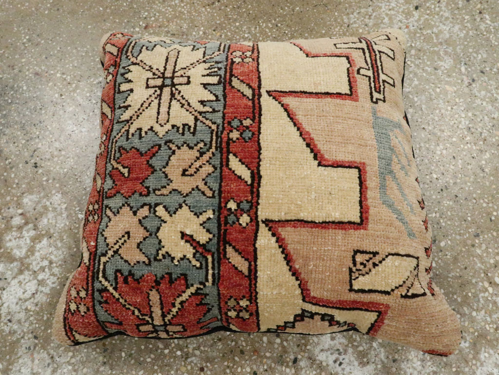 Antique Persian Serapi Square Pillow, No.29140 - Staging