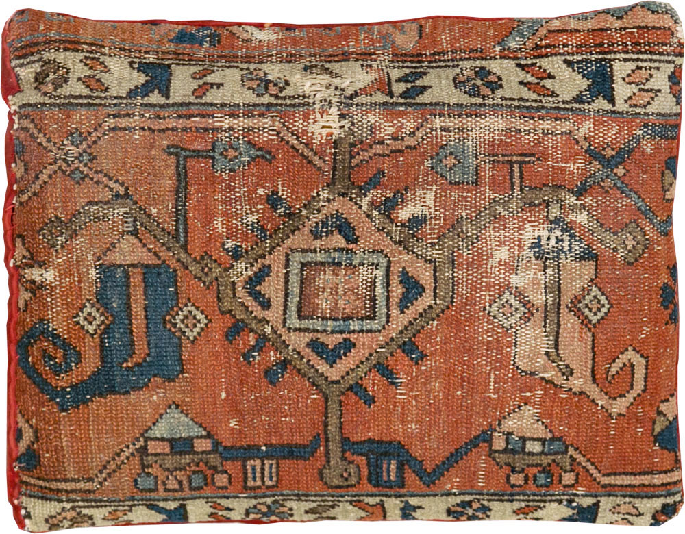 Antique Persian Heriz Pillow, No.29141 - Staging
