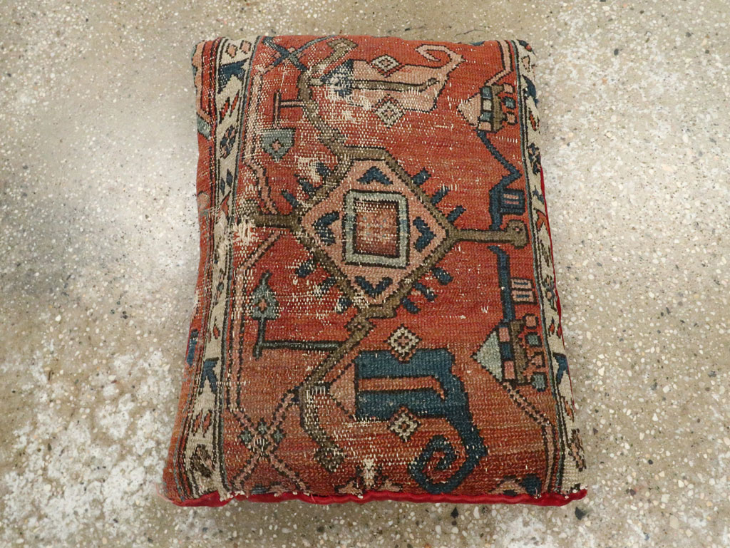 Antique Persian Heriz Pillow, No.29141 - Staging