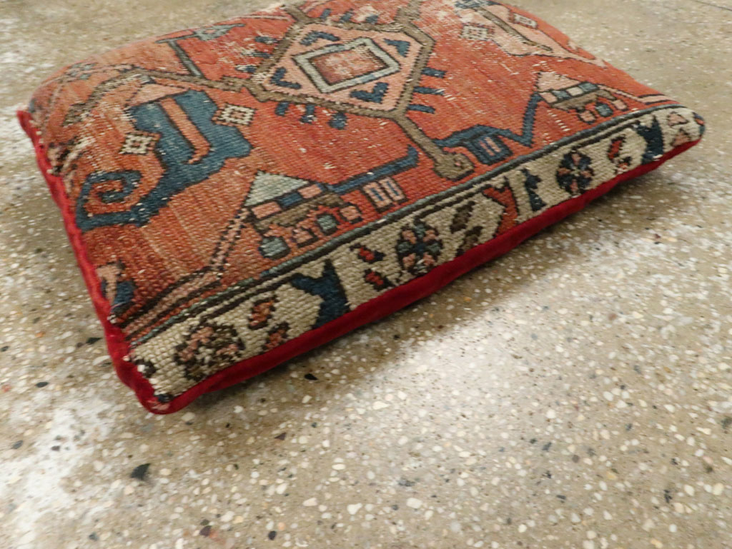 Antique Persian Heriz Pillow, No.29141 - Staging