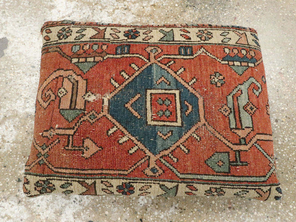Antique Persian Heriz Pillow, No.29142 - Staging
