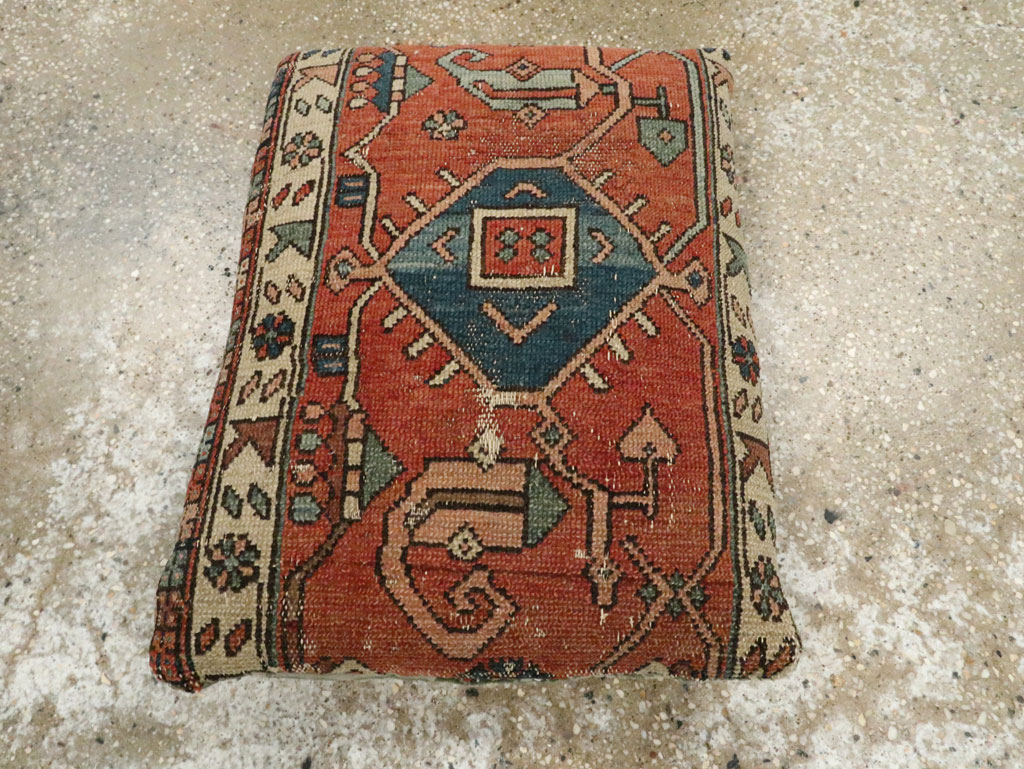 Antique Persian Heriz Pillow, No.29142 - Staging