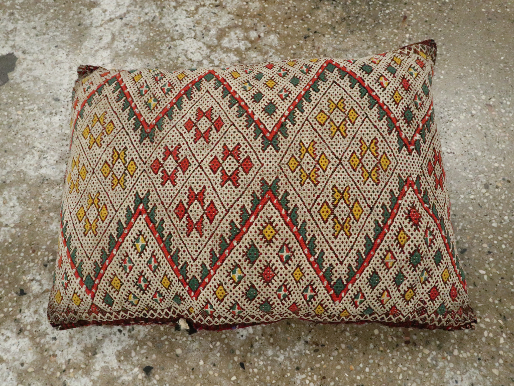 Vintage Persian Kilim Pillow, No.29143 - Staging