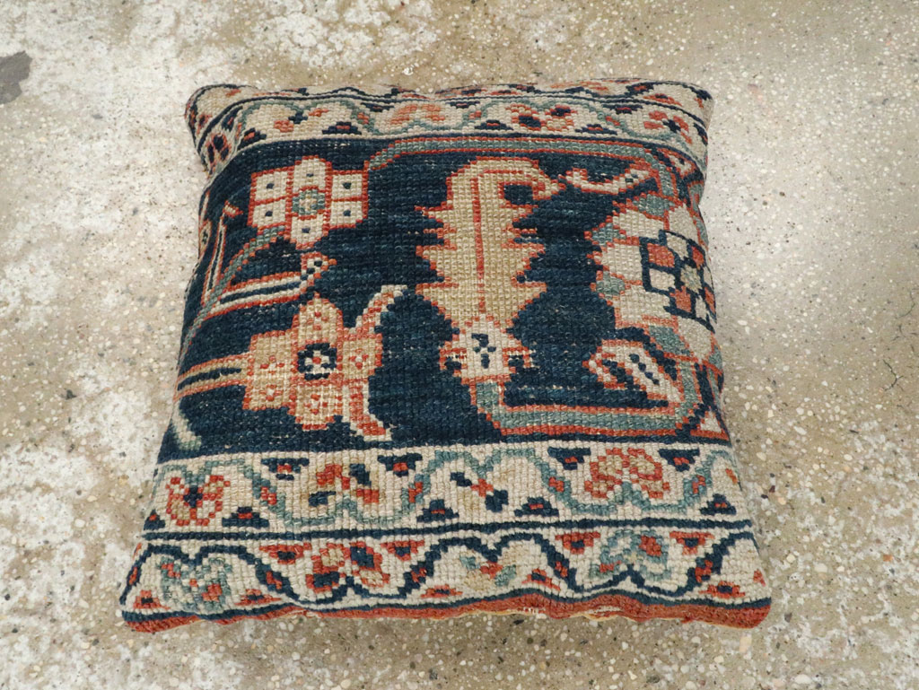 Antique Persian Mahal Square Pillow, No.29144 - Staging
