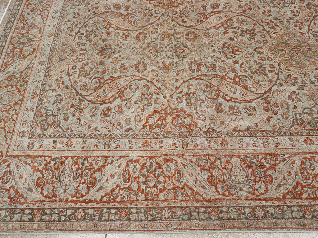 Antique Persian Tabriz Room Size Carpet, No.29146 - Staging